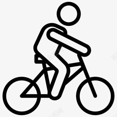 男子踏板自行车活动自行车图标图标