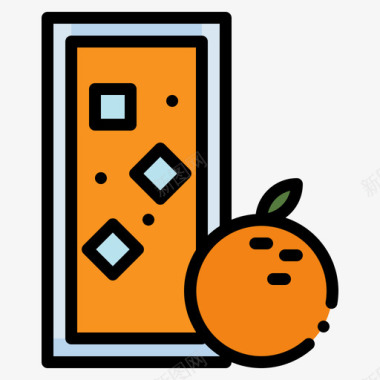 橙汁饮料34原色图标图标