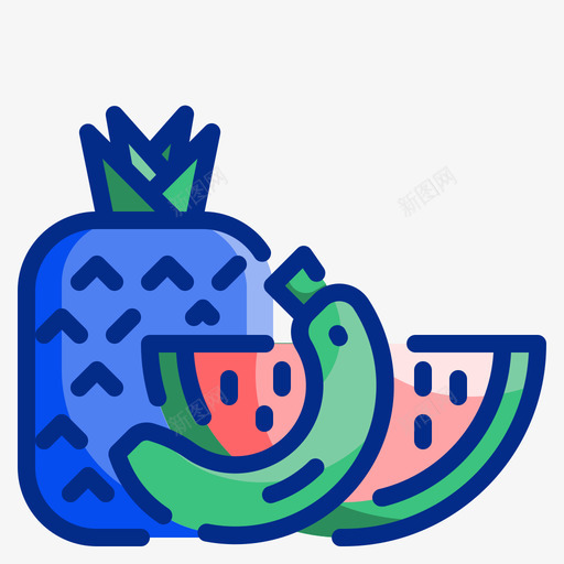 水果健康17线形颜色图标svg_新图网 https://ixintu.com 健康 水果 线形 颜色