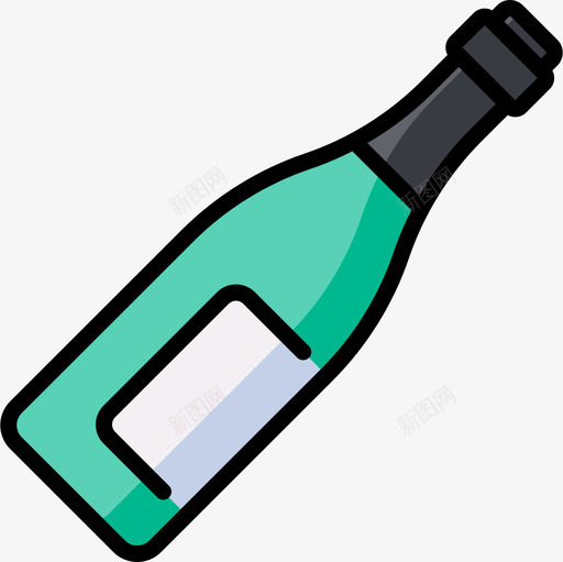 香槟新年建议7线性颜色图标svg_新图网 https://ixintu.com 建议 新年 线性 颜色 香槟
