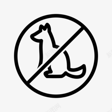 禁止宠物禁止狗禁止图标图标