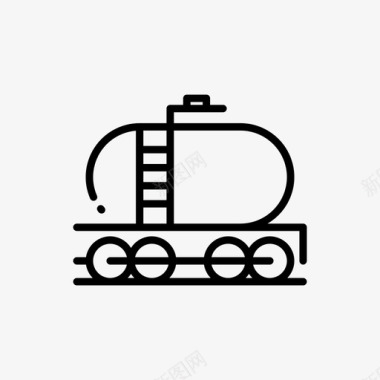 燃油火车和铁路线性图标图标