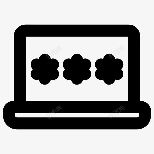 笔记本电脑密码锁开图标svg_新图网 https://ixintu.com 安全 密码 电脑 笔记本