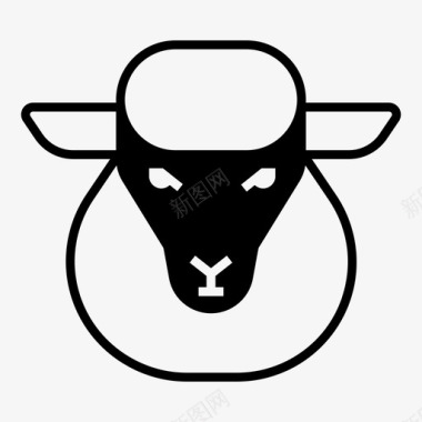 绵羊母羊头图标图标