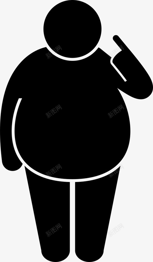 胖子指着自己手指超重图标svg_新图网 https://ixintu.com 手指 棒子身材胖子动作和姿势 胖子指着自己 超重