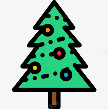 圣诞树圣诞186线形颜色图标图标