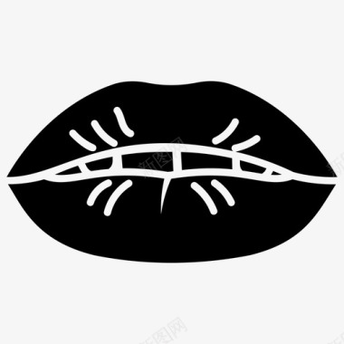 女性嘴唇贴纸女性嘴唇人类嘴唇图标图标