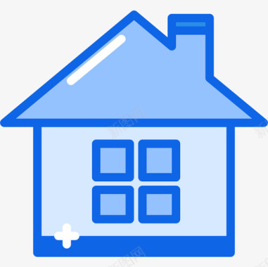 房子99号建筑蓝色图标图标