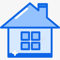 99号房子99号建筑蓝色图标高清图片