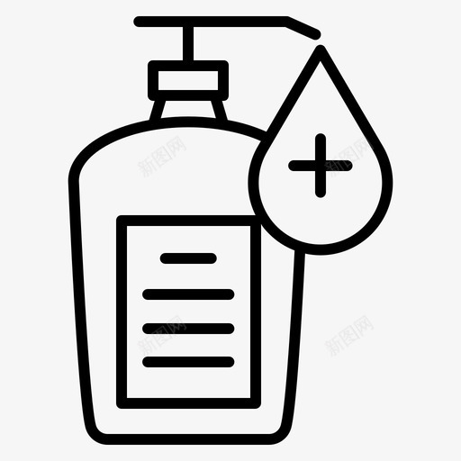 洗手液清洁90线性图标svg_新图网 https://ixintu.com 洗手 清洁 线性