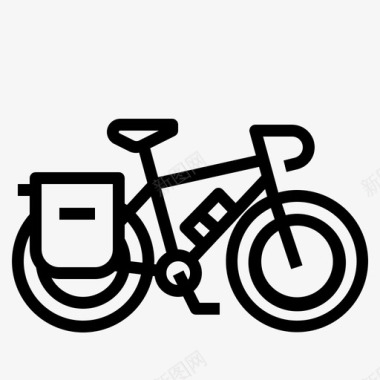 旅游自行车25直线型图标图标