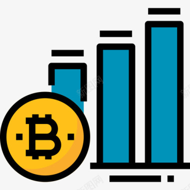 条形图数字货币3线颜色图标图标