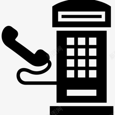 公共电话亭公用电话电话亭图标图标