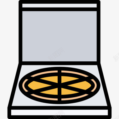 披萨盒快餐76彩色图标图标