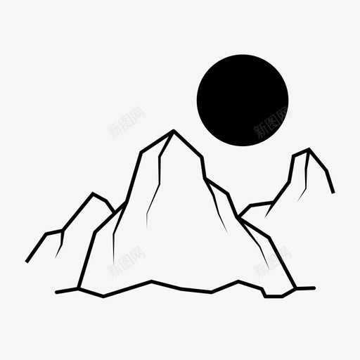 高山攀登自然图标svg_新图网 https://ixintu.com 攀登 自然 高山