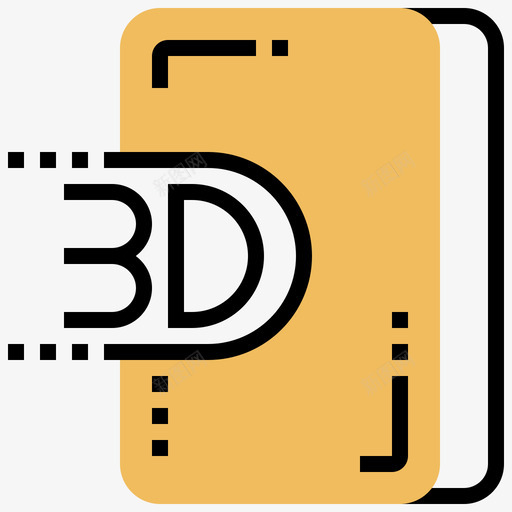 3d虚拟现实78黄色阴影图标svg_新图网 https://ixintu.com 3d 虚拟现实 阴影 黄色