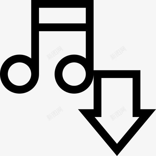 音乐箭头导入图标svg_新图网 https://ixintu.com 下载 声音 导入 微型 箭头 音乐