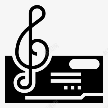 高音谱号音乐和多媒体7字形图标图标