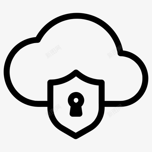 云锁数据保护图标svg_新图网 https://ixintu.com 云锁 保护 安全 数据 服务器