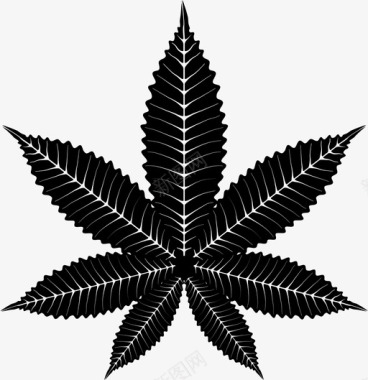 大麻叶药用图标图标