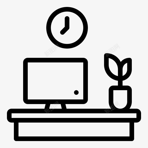 工作台电脑家具图标svg_新图网 https://ixintu.com 家具 工作台 时间 极简 生活 电脑