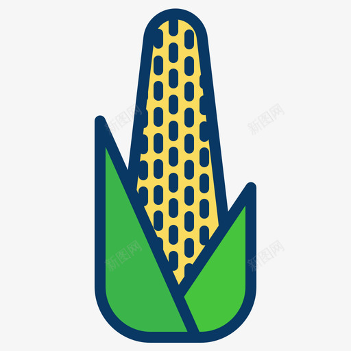 玉米水果和蔬菜36线形颜色图标svg_新图网 https://ixintu.com 水果 玉米 线形 蔬菜 颜色