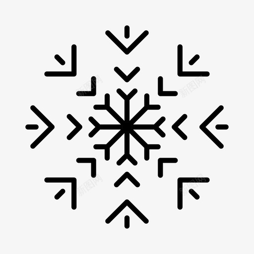 雪花北极霜冻图标svg_新图网 https://ixintu.com 冬天 冰晶 北极 雪花 霜冻