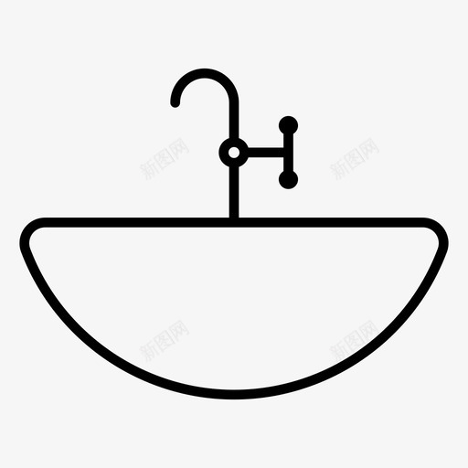 洗脸盆浴室台座图标svg_新图网 https://ixintu.com 台座 水槽 水管 洗脸盆 浴室 管工