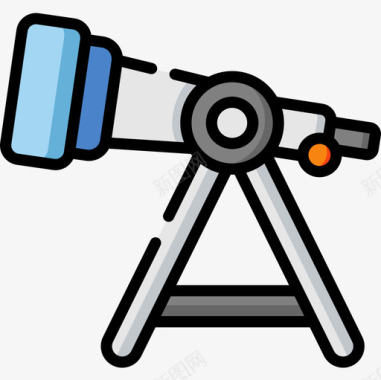 望远镜爱好和自由时间12线性颜色图标图标