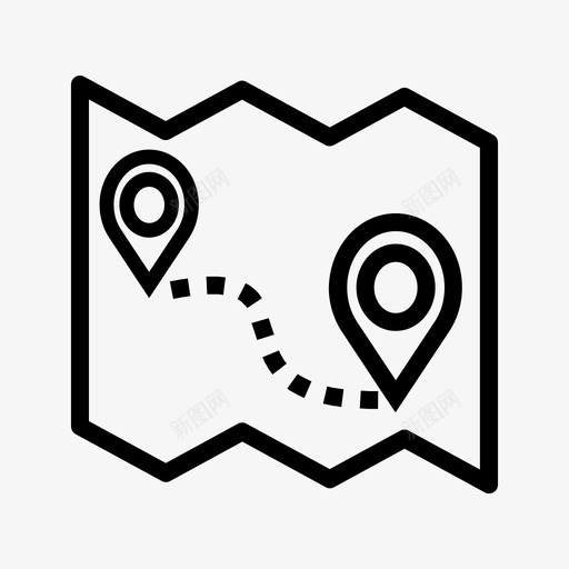 路线目的地地图图标svg_新图网 https://ixintu.com 地图 标记位置 目的地 路线 路线图