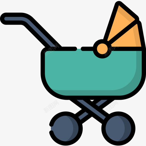 婴儿车婴儿玩具4线性颜色图标svg_新图网 https://ixintu.com 婴儿 婴儿车 玩具 线性 颜色
