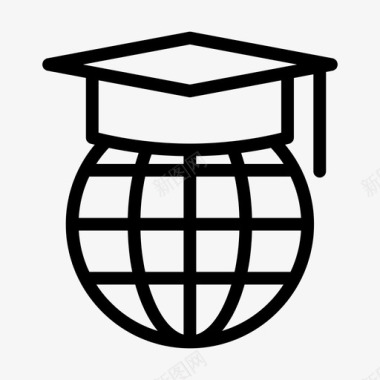 在线教育全球毕业图标图标
