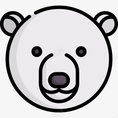 北极熊北极14线性颜色图标图标