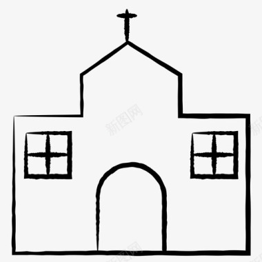 教堂基督教堂宗教图标图标
