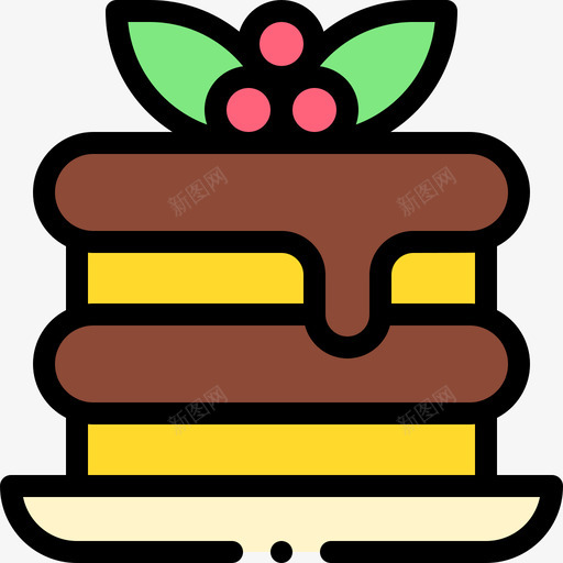 薄煎饼甜点和糖果6线性颜色图标svg_新图网 https://ixintu.com 甜点和糖果6 线性颜色 薄煎饼