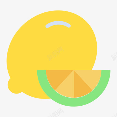 柠檬水果和蔬菜38扁平图标图标