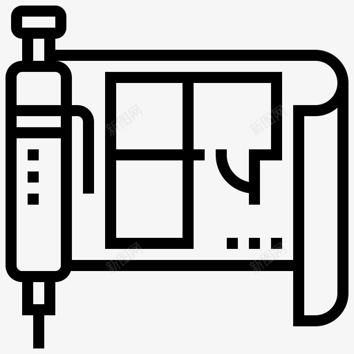 蓝图建筑53线性图标svg_新图网 https://ixintu.com 建筑 线性 蓝图