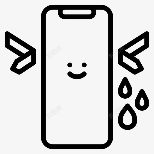 防水防雨智能手机图标svg_新图网 https://ixintu.com smartphoneoutline 智能手机 防水 防雨