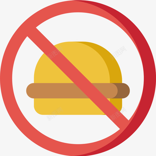 禁止食物信号和禁令5平淡图标svg_新图网 https://ixintu.com 信号 平淡 禁令 禁止 食物