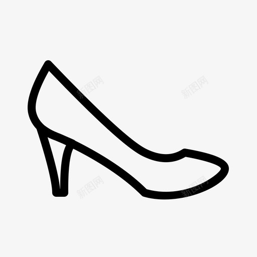 高跟鞋时尚造型图标svg_新图网 https://ixintu.com 女人 时尚 款式 衣服轮廓 造型 鞋子 高跟鞋