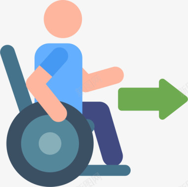 轮椅急救服务37彩色图标图标