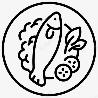 鱼粉食物海鲜图标图标