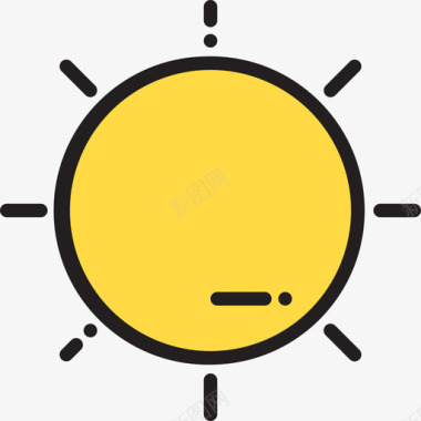 太阳ui35线性颜色图标图标