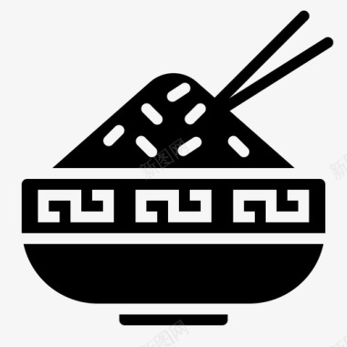 米饭碗中餐图标图标