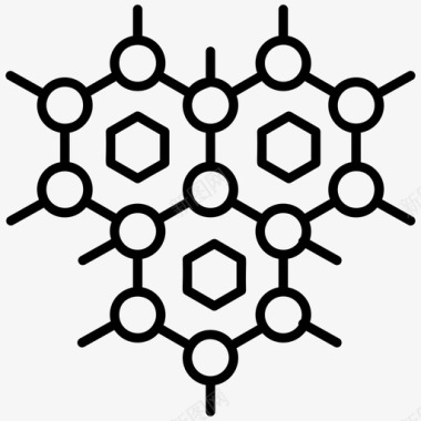 分子结构排列链网络图标图标