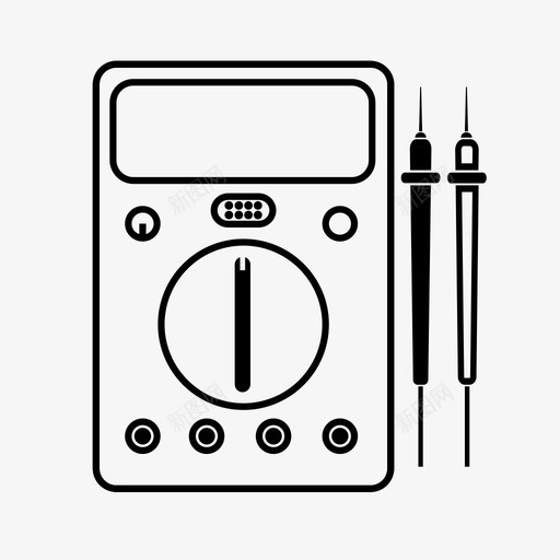万用表电气测量图标svg_新图网 https://ixintu.com 万用表 多测试 探针 测量 电气