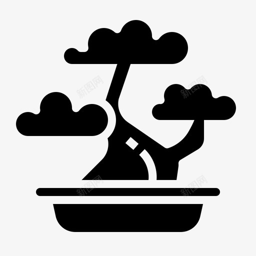 盆景装饰家图标svg_新图网 https://ixintu.com 家 家居装饰品 树 植物 盆景 装饰