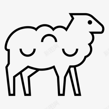 绵羊母羊农场图标图标