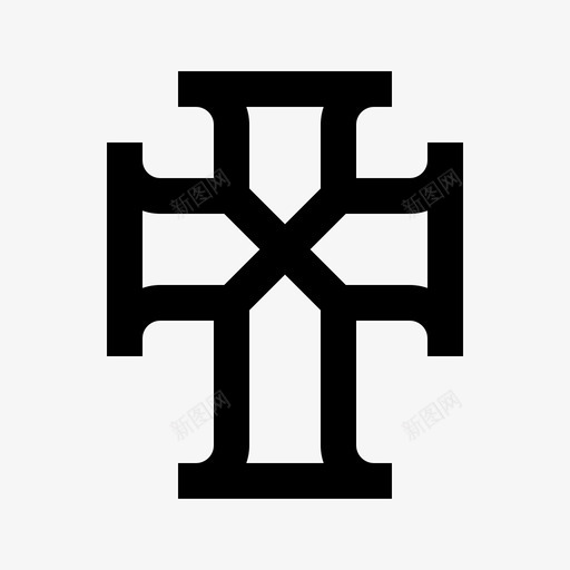 十字架中世纪55直纹图标svg_新图网 https://ixintu.com 中世纪 十字架 直纹