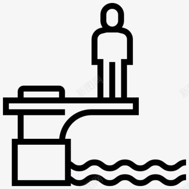 蹦床水上公园20直线图标图标